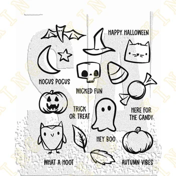 Jaunas Halloween Tiny Frights Metāla Griešanas Mirst Pastmarku Albums Dienasgrāmata Apdare Spiešanu Samazināt Nomirst Veidni DIY Apsveikuma kartiņu