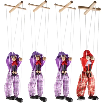4 Iepakojumos Klauns Marionete Rotaļlietas Radošo Pull String Leļļu Mazulis Rotaļlietas Vecāku Bērnu Interaktīvās Rotaļlietas Bērniem, Labākā Dāvana