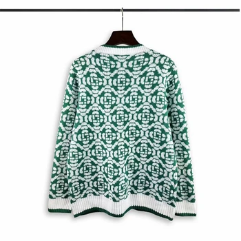 Augstākās Kvalitātes
 Casablanca Zaļā Žakarda Logo Džemperi, Vīriešu, Sieviešu Ikdienas Lielgabarīta 1:1 Labāko Kvalitāti, Sporta Krekli Modes