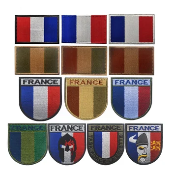 Francijas Karogu, Izšūti Plāksteri Auduma Kategorijas Uzlīme Militāro Plāksteris Taktiskās Armband Mugursoma Piederums Uzlīmes