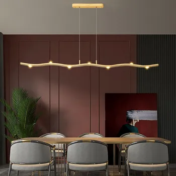 Royal Modernu LED Lustras, lai Ēdamistaba Spīdumu Virtuve Bārs Salas Kulons Lampas Alumīnija Apturēta Hanghing Gaismas Ķermeņi,