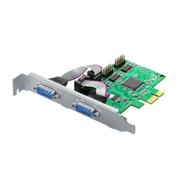 PCIe RS232 Paplašināšanas Kartes Dual DB9 Sērijas PCI EXPRESS, lai 232 Portu Adapteri 5Gbps par galda DATORU Gravēšanas Mašīnas Dropship