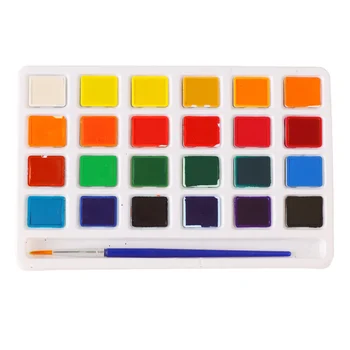 Ūdens, Krāsu, 24 Krāsas, Krāsas Spilgti Dinamiskas Akvareļu Krāsu Komplekts ar Izsmalcinātu Portatīvo Izmēru Augsts Piesātinājums ar Otu krāsošanai