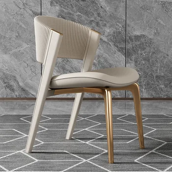 MOMO itālijas Gaismas Luksusa Ēdamistabas Krēsls Mājās Ļoti Vienkārši Dizainers Cieta Koka, Ādas Sarunu High-end Ēdamistabas Krēsls