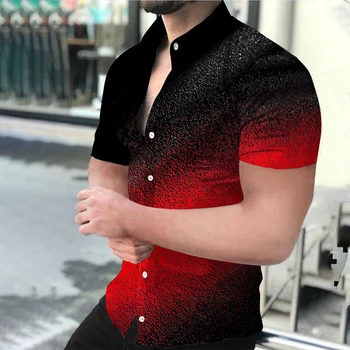 Augstas kvalitātes vīriešu apģērbu jaunajām vīriešu ikdienas krekls digitālā druka ķīmiskā ielas apģērbu jaciņa īsām piedurknēm kleita krekls