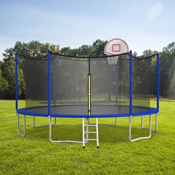 ASV Akciju 16ft Batuts Ar Būra Jaunas Modernizētas Bērniem Āra Batuts Ar Basketbola Stīpas Un Kāpnes