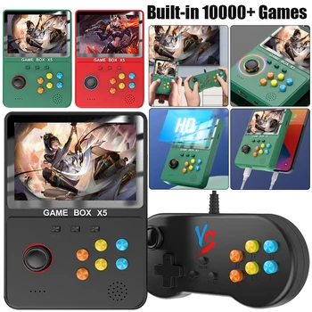X5 Retro Rokas Spēļu Konsole 4.0 Collu Ekrānu IPS HD 32GB Video Spēļu Konsole, iebūvēta 10000+ Spēles Arkādes 10 Emulators