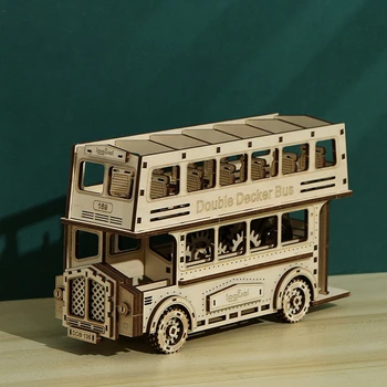 3D Koka Puzles Komplekti Divstāvu Automašīnas Modelis ar rokām Darinātas Rotaļlietas Automašīnas Puzles, Rotaļlietas Pieaugušajiem, Mājas Dekoru 3D Koka Modelis Veidot
