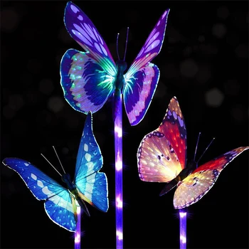 3pcs/set LED Saules Butterfly Garden Gaismas Multicolor Maiņa Āra Pagalmā Mauriņu Ceļš, Celiņš, Ainavu Apdare Lightings