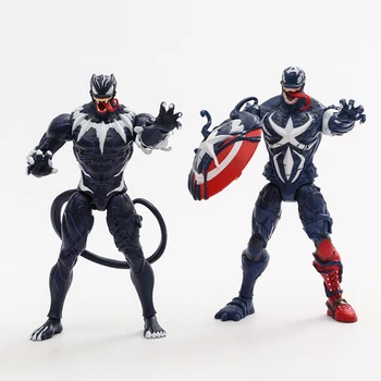 ZD Rotaļlietas Venom Black Panther Captain America 1/10 Mēroga PVC Rīcības Attēls Kolekcionējamus Modeļu Lelle Dāvanu