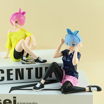 1Pc Anime Rem Re:Dzīve citā Pasaulē No Nulles Kawaii Meitene Ikdienas Drēbes Attēls Rem PVC Kolekciju Modelis Rotaļlietas