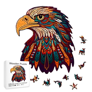 Unikālo Ērglis Koka Dzīvnieku Puzzle Lielo Putnu Puzzle Dāvanu Interaktīvas Spēles Rotaļlietas Pieaugušajiem un Bērniem, Izglītības Brīnišķīgo Dāvanu