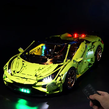 Nē Modeli Led Light Komplekts Lamborghinis Sian Fkp37 T5003 Auto Celtniecības Bloki, Tikai Apgaismojums Iekļauti DIY Rotaļlietas Bērniem