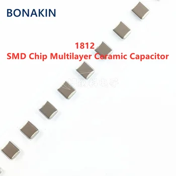 10pcs 1812 105K 100V 250V 500V 630V 1UF X7R 10% SMD Chip Daudzslāņu Keramikas Kondensatoru