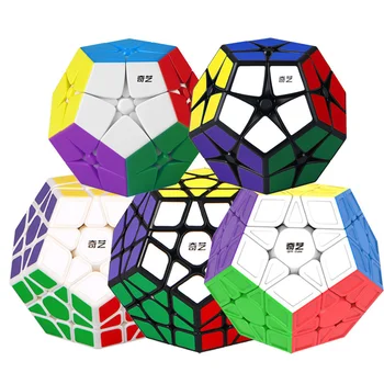2x2 3x3 Megaminx Qiheng Komplektā Uzstādīt Stickerless Melnās Uzlīmes Ātrums Cube Izglītības Bērnu Bērni Puzzle Rotaļlietas
