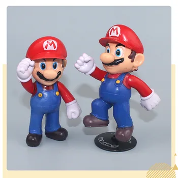 Mario rotaļlieta modelis karikatūra spēle rakstzīmes Mario Zēns Dzimšanas dienas kūka rotājumi