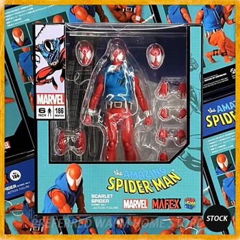 Noliktavā Medicom MAFEX 186 Spider-Man Koši Spider Ben Reily 15cm Koši Spider Anime Rīcības Kolekcija Skaitļi Modelis Rotaļlietas
