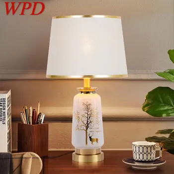 WPD Mūsdienu Keramikas Galda Lampas LED apgaismojuma intensitātes Radošo Ziemeļvalstu Vintage Galda Gaismu Mājās, Dzīvojamās Istabas, Guļamistabas Gultas