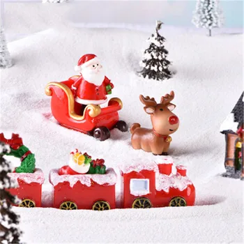 ZOCDOU 1 Gabals Ziemassvētku Mini Briežu Ragavas Dāvanu Automašīnu Maza Statuja Mini Statuetes Amatniecības Rotājumu Miniatūras DIY Dekoru Lelle