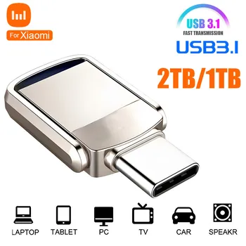 Par Xiaomi 1 TB 2 TB Usb 3.1 Flash Drive U Diska Pen Drive Metāla Flash Diska 128GB 256 GB USB Flash Disks 128GB Pendrive Memory Stick