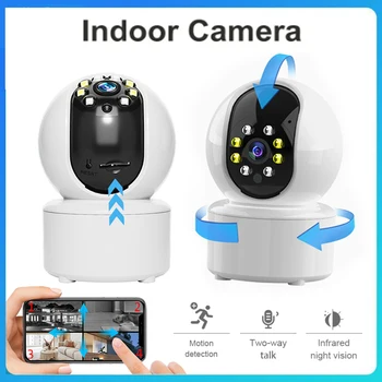 Iekštelpu VIDEONOVĒROŠANAS Kamera Ar Auto Izsekošana, Baby Monitor Mājas Tālvadības Mobilo Telefonu 1080p Hd Ip Kameras Wifi Bezvadu Kamera Vi365 App