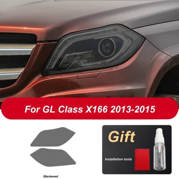2 gabali no automašīnas lukturi aizsargplēvi Benz GL stikla X166 2013 2014 2015 piederumi, caurspīdīgs black TPU uzlīme