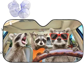 Smieklīgi Jenots Dzīvnieku Vējstikla Saulessargs Automašīnas SUV Kravas automašīnu Salokāms UV Staru Reflektora Sānu Logu Saulessargs