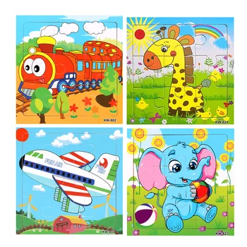 4 GAB. Bērniem Puzzle Rotaļlieta Koka Puzles Dzīvnieku Karikatūra Sākumā Izglītības Mācību Bērnu Rotaļlietas