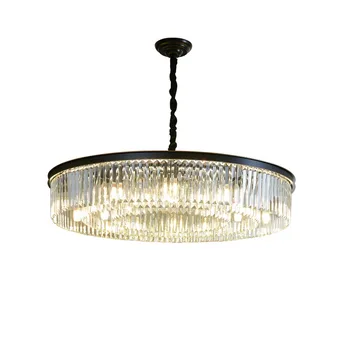 E14 LED Maināms Amerikāņu Melnā Zelta Lustras Apgaismojums Spīdumu Karājas Lampas Piekare Gaismeklis Lampen, Lai Dzīvojamā Istaba
