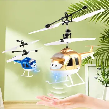 Ar USB Uzlādi Infrasarkano staru Sensoru Helikopteru Rotaļlieta Helikopters Indukcijas Peld Plastmasas Rotaļlietas Elektriskās Helikopteru Rotaļlietas