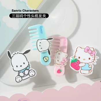 Kawaii Hello Kitty Pochacco Karikatūra Akrila Matu Aksesuāri Anime Sanrio Meitene Sirds Gudrs Ķemme Bērnu Matadatu Meitene Dāvanu