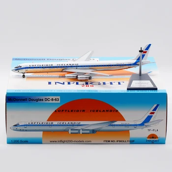 Lējumiem 1/200 Mēroga Icelandair DC-8-63CF TF-FLA Sakausējuma Plaknes Modeli, Suvenīru Kolekcija Displejs Rotājumi