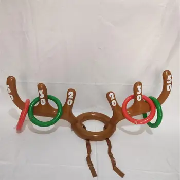 Ziemassvētku Spēle Piepūšamās Rotaļlietas Ring Toss Spēle 1set Piepūšamās Briežu Raga Cepuri Ziemassvētku Āra Piepūstas Rotaļlietas, Smieklīgi Pvc