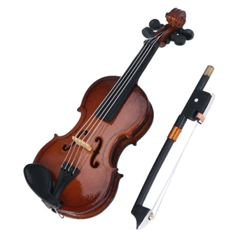 4X Dāvanas Vijoles Mūzikas Instrumentu Miniatūra Reprodukcija Ar Lietu, 8X3cm