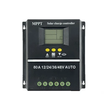 80A MPPT/PWM Saules Uzlādes Kontrolieris 12V/24V/36V/48V Auto Pārziņa Rīki Saules PV Bateriju Lādētājs ar LCD & Dual USB
