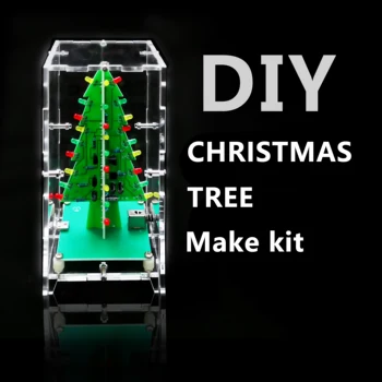 Trīsdimensiju un Krāsains LED Ziemassvētku Eglīte Plūst un Spilgts Gaismas Metināšanas Elektronisko Mācību Ražošanas DIY Komplektu