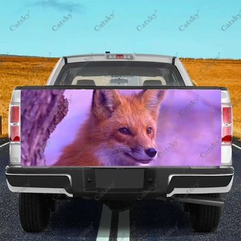 Cute Dzīvnieku Fox Auto Astes Stumbrs Aizsargātu Vinyl Wrap Decal Uzlīmes Auto Kapuci Pilna Ķermeņa Rotājumi Uzlīme par SUV apvidus Pikaps