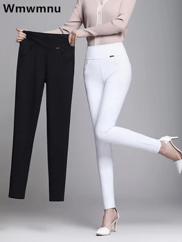 Sieviešu Slim High Wasit Zīmuli Bikses korejas Gadījuma ir Liela Izmēra 6xl Pantalones Elegants Birojs Spodnie Modes Oficiālu Stulpiņi Bikses