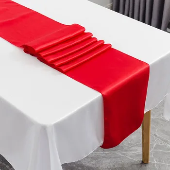 Apdare viesnīcas kāzu audums poliesters, dzidri krāsu zīda tējas galda galda paklājiņš color_AN3500
