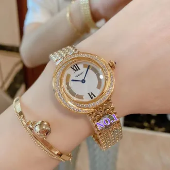 Luksusa Zīmolu Zircon Spirāli rokas Pulkstenis Vintage Safīrs, Kvarca Pulksteņi Sieviešu Romiešu Ciparus Skatīties Kārtas Biezumu Pulkstenis 32mm