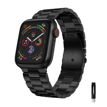 Iwatch Metāla Siksnu Apple Skatīties Joslas 304 Nerūsējošā Tērauda Aproce Par Iwatch Sērija 1 2 3 4 5 6 7 8 SE Bezmaksas Korekcijas Līdzeklis