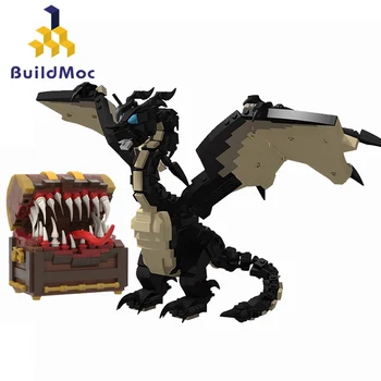 Buildmoc Dungeonsed Black Dragon Zvērs KM noteikta Modeļa Celtniecības Bloki Komplekti, Rotaļlietas Bērniem, Bērnu Dāvanu Rotaļlietas 704PCS Ķieģeļi Dzīvnieki 