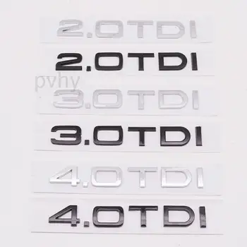 3D ABS 2.0 TDI, 3.0 TDI 4.0 TDI Logo Ķermeņa Aizmugurējā Bagāžnieka Emblēmas Nozīmīti, Uzlīmi Decal Audi Auto Stils Aksesuāri