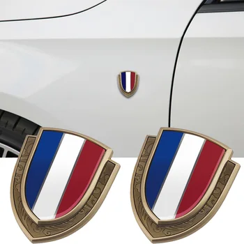 Francija Karogu, Vairogu, Emblēmu Ielīmi, Peugeot, Renault Citroen DS Koleos Logan Fluence Duster Megane C4 Fender Logo Car Styling